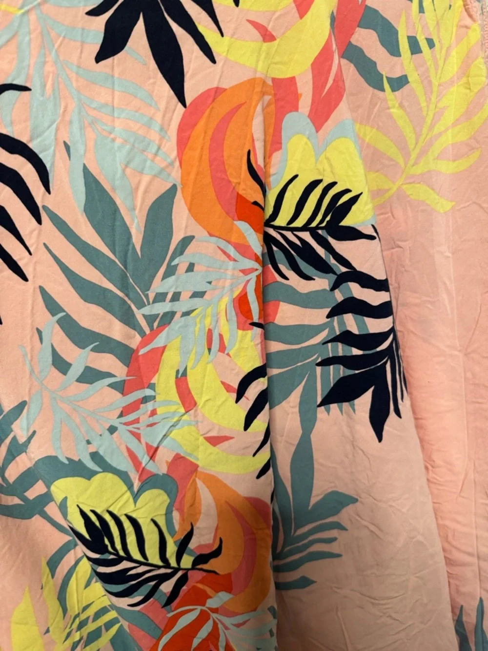 Pink Tropical Print Spaghetti Strap Swim Cover Dress - Picture 5 of 7